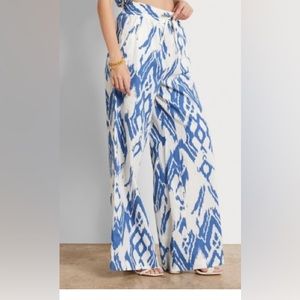 Sam Edelman Carrie Pants Straight Wide Leg Linen Beach Boho Size XL